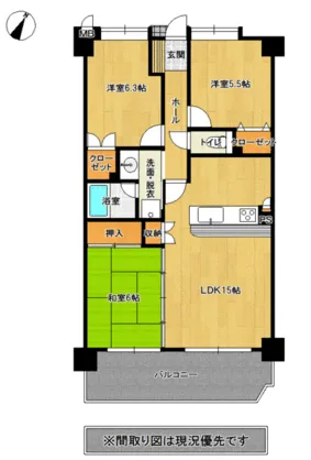 ダイヤパレスグランビュー住吉 5階 ３ＬＤＫ